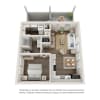 Floor plan: 1 Bed Olive Twin