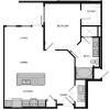 Floor plan: A6 One Bedroom