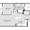 Floor plan: 1BR 1BA (719 SF)