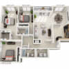 Floor plan: Three Bedroom C2