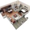 Floor plan: 1 BR Grand Courtyard