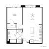 Floor plan: 1BR/1BA A6