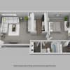 Floor plan: 1 Bed 1 Bath with Washer/Dryer