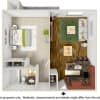 Floor plan: 1 Bedroom 1 Bath