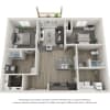 Floor plan: Apartment 2 Bedroom 2 Bathroom