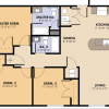 Floor plan: Three bedroom / Two bath