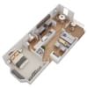 Floor plan: 1 Bedroom 1 Bathroom - A3