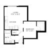 Floor plan: Open 1x1 B1
