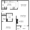 Floor plan: 1BR 1BA (770sf)