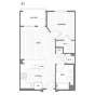 Floor plan: JR 1 BR/1 BA
