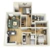 Floor plan: 2 Bedroom AA