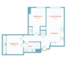 Floor plan: D1 | 1 Bed | 1 Bath | Den