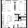Floor plan: One Bedroom - D (60%)