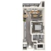 Floor plan: S1 1x1 607 SF
