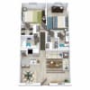 Floor plan: 2 Bed 2 Bath JP 960