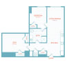 Floor plan: D4 | 1 Bed | 1 Bath | Den