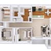 Floor plan: 3 Bedroom 2 Bath