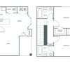 Floor plan: Two Bedroom Two and a Half Bath (1096 SF)