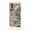 Floor plan: 2 Bedroom/ 1 Bathroom