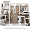 Floor plan: Two-Bedroom 2B-1