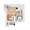 Floor plan: 1 Bedroom, 1 Bathroom