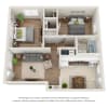 Floor plan: 2 Bedroom, 1 Bathroom