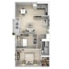 Floor plan: 2 Bedroom 1 Bathroom With Balcony