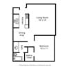 Floor plan: 1-Bedroom 