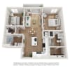 Floor plan: 2x2 - Teracotta (b20a)
