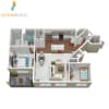 Floor plan: 1 bed/den | New Phase