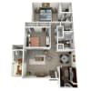 Floor plan: 2 Bed, 2 Bath C (60% Income Restricted)