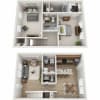 Floor plan: Two Bedroom Townhome