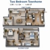 Floor plan: 2 Bedroom Townhome