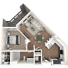 Floor plan: 1BR/1BA A2