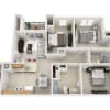 Floor plan: Skyline 3 Bedroom 2 Bathroom