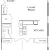 Floor plan: 2 Bedroom 1 Bath