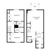 Floor plan: 2 bedroom townhome