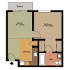 Floor plan: 1X1