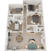 Floor plan: Four Bedroom Two Bath 