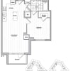 Floor plan: 1 Bed 1 Bath 699