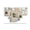 Floor plan: 3 Bedroom Sunroom