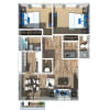 Floor plan: 2 Bedroom 900