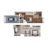 Floor plan: 2 Bed Townhome