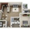 Floor plan: 1 Bedroom, 1 Bathroom - PH