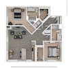 Floor plan: C15 - 2 bed/2 bath