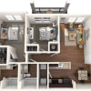 Floor plan: Two Bedroom 1052 Sqft