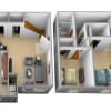 Floor plan: 2 Bedrooms 2 Bath