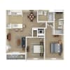 Floor plan: 2-2-2R