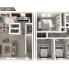 Floor plan: 3 Bedroom Townhome