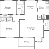 Floor plan: 2BR 1BA (960sf)